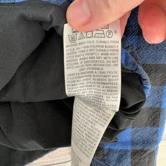 Levi's Lined Flannel Snap Down Shacket Jacket Men's Size Medium Blue/Black - Picture 10 of 15